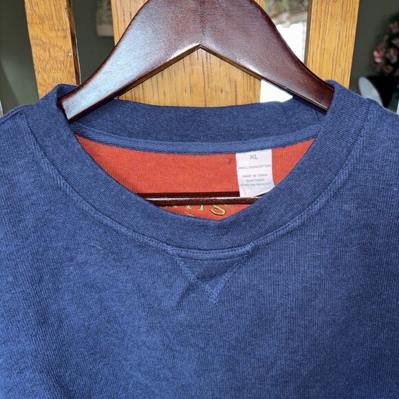 Orvis BLUE Pullover Long Sleeve Ribbed Knit  Sweater Men's Size XL - Picture 2 of 5